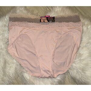 3 Pack Maidenform Everyday Luxe Bikini Panties Lace Trim Womens 2XL XXL DM3TBK